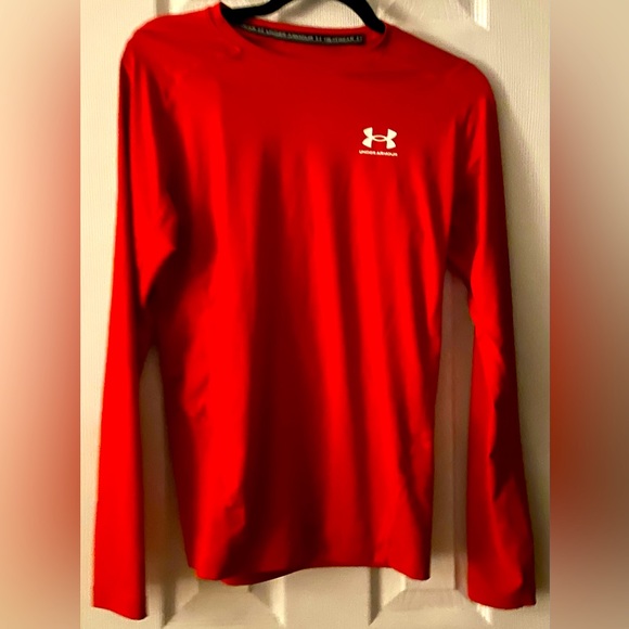 Men's Under Armour HeatGear Long Sleeve- Large, Red - Picture 1 of 4